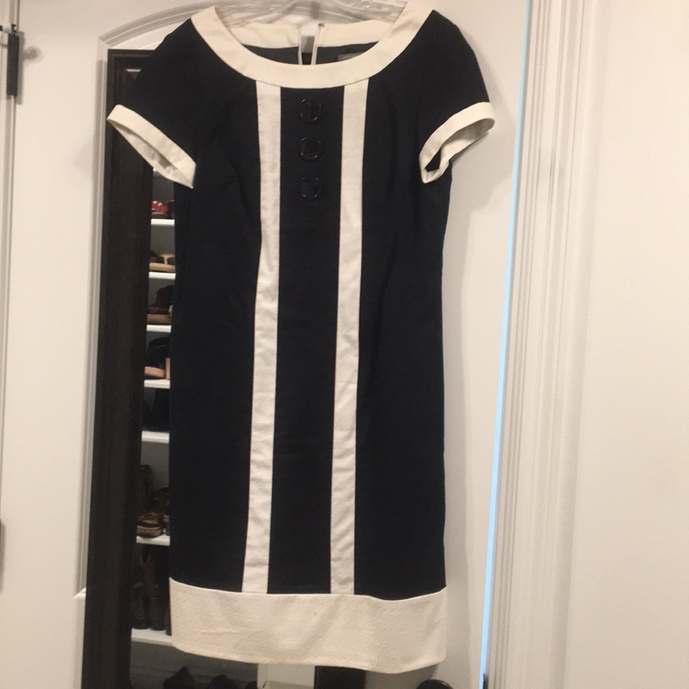 Black & Off White Ann Taylor Classic Dress